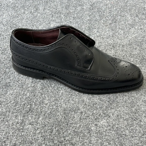 Allen Edmonds McAllister‎ Black Wingtip Oxford Bench Welt Shoes Mens 7.5 D USA main image 6